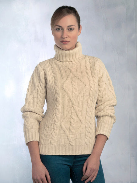 Traditional Turtle Neck Sweater, Irish Celtic Craft Shop